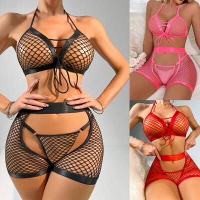 Women's Sexy Lingerie Hollow Out Sleepwear Nightwear Babydoll Underwear Bra  Sets