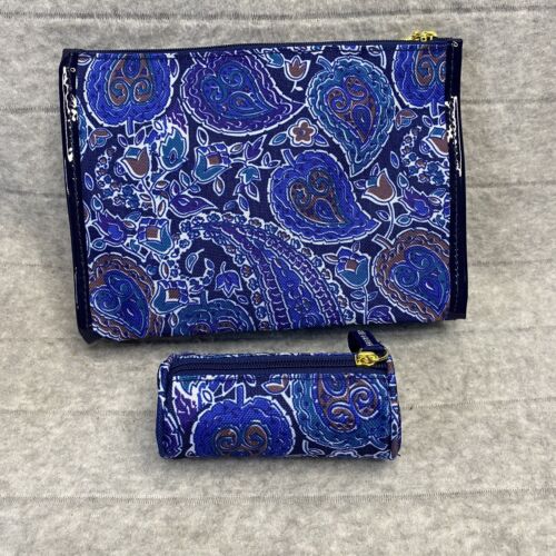 Estee Lauder Kosmetiktaschen blau Paisley Make-up 2 Stück - Bild 3 von 10
