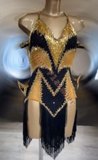 L2591 women ballroom Specialty Rhythm/ Latin dress UK 8 US 6 black open back