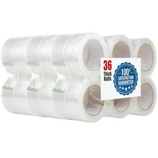 2 Inch X 110 Yards Packing Tape  36 Rolls  , Clear Shipping Tape for Boxes, Strong