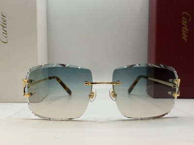 Cartier BiG C Wire  Gradient Green &Brown Trivex Lens Sunglasses Gold CT00920