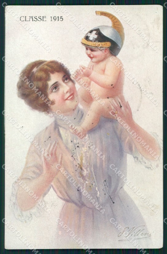 Militari Propaganda WWI Cavalleria Lancieri Villani cartone XF2852
