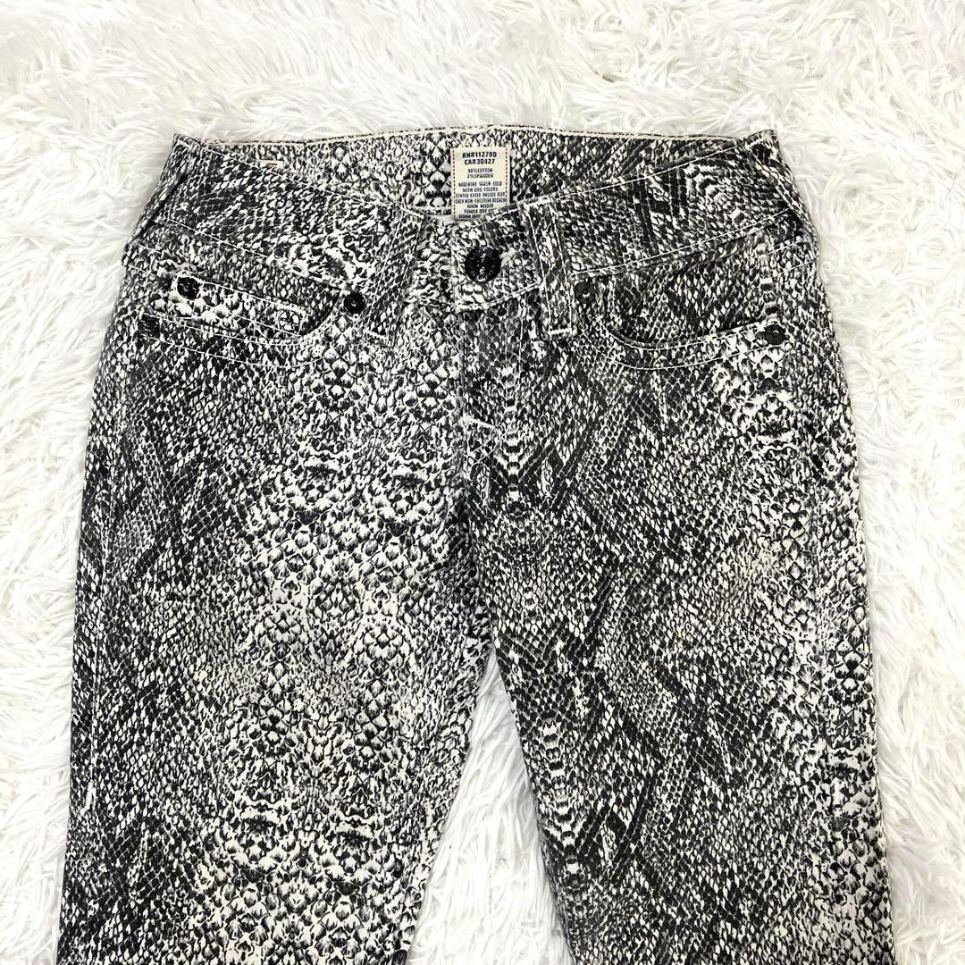TRUE RELIGION Denim Pants Stretch Python Pattern … - image 3