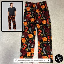 Harry Potter Gryffindor Fleece Pajama Pants Black Red Gold Mens Medium