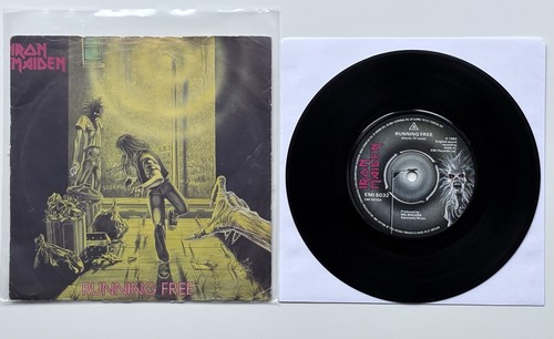 Iron Maiden 'Running Free / Burning Ambition' HYBRID 1980 7" Vinyl Single Record