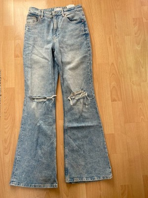 Bershka Flare Jeans Damen Gr. 36 Hellblau