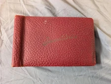 Empty Souvenir Postcard Album Wine w/ Black Pages 9"x6"