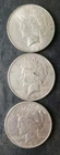 1922, 1923, and 1924 $1 Peace Silver Dollars