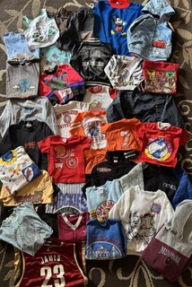 Vintage Kids Clothes Mixed Lot 35pc 1980s 2000s Sports Movie Nature Misc Bundle