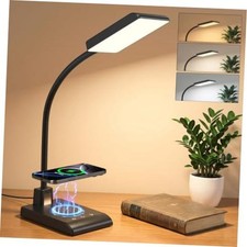Black Desk Lamp with Wireless Charger - Desk Lamps for Home Office Night Light