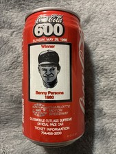 Vintage Benny Parsons Coca-Cola 12oz Soda Can: 1960 Coca-Cola 600 Winner