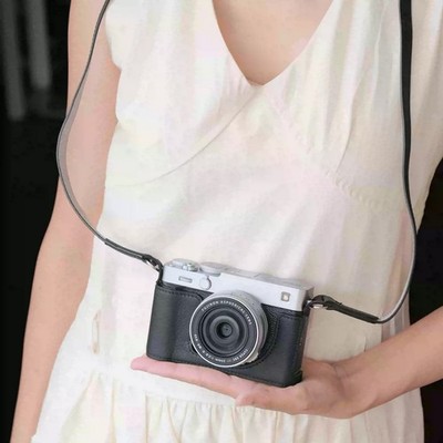 Genuine Leather Camera Bag Case Protect Cover Belt Strap For