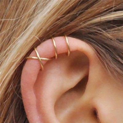 Minimalist Copper Ear Cuff No Piercing Cartilage Clip On Ear Jewelry Gift