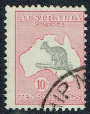 AUSTRALIA 1932 Roo 10s grey and pink fine - 46601