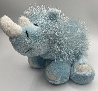 Ganz Webkinz Blue Rhino Long Hair Plush Stuffed Animal HM196 No Code 12'' Retired