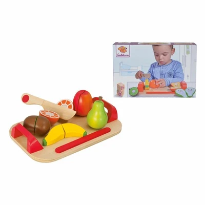 Planche à découper Eichhorn Fruits avec Velcro et couteau Jouet en bois - Photo 1/2