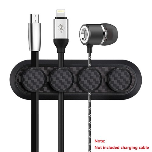 Carbon Fiber Texture Organizer Magnetic Wire Adjuster Clip Winder Holder - Photo 5/12