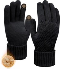 Women's Winter Touchscreen Gloves Warm Fleece Lined Stretchy Knit Gloves