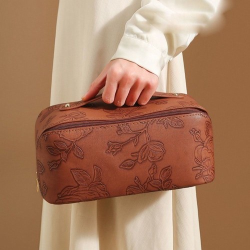 Exquisite Pattern Travel Makeup Bag Vintage Toiletry Organizer Skincare Bag - Picture 11 of 12