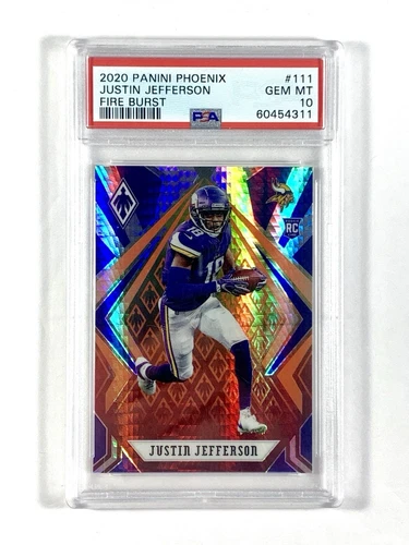 Justin Jefferson 2020 Panini Phoenix Fire Burst #111 Vikings RC PSA 10