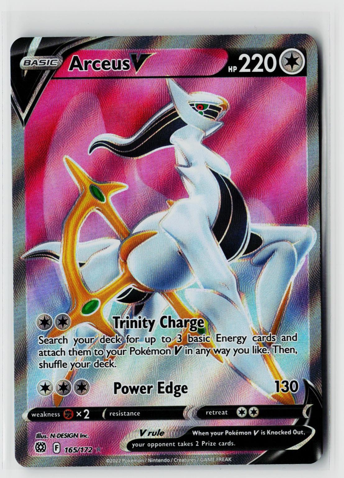 Pokemon SWSH09: Brilliant Stars #165/172 Arceus V (Full Art) Ultra Rare, Holo
