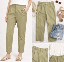 NWT A New Day Women's Olive High Rise Straight Leg Ankle Pants Cotton Sz 4