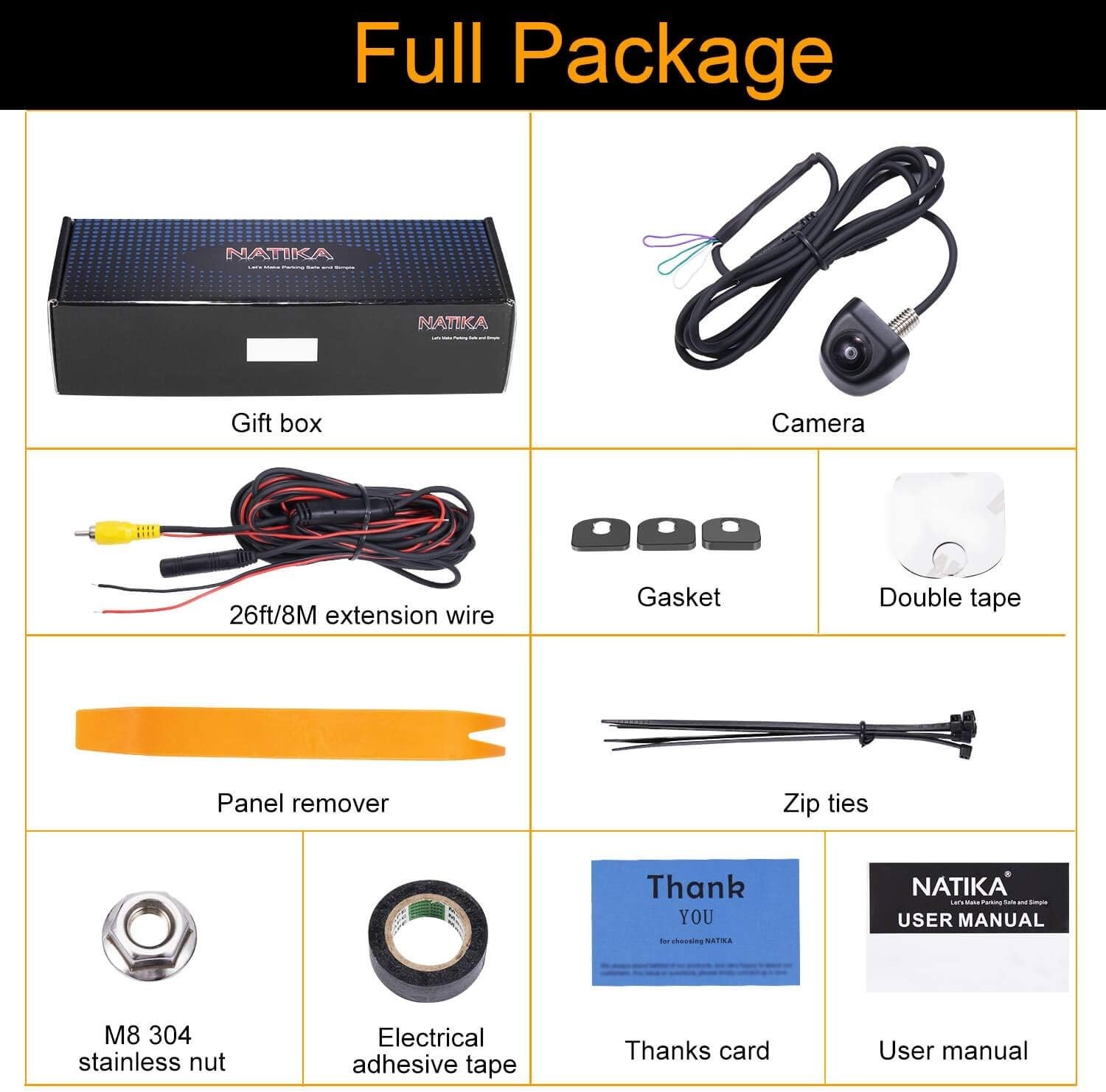 Waterproof Rear View Camera with Guide Lines