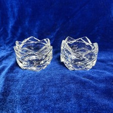 Vintage Set of 2 Crystal Stackable Votive Holders Indiana Glass Made In USA