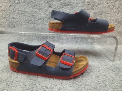 Birkenstock Sandals Kids 33 Youth Slingback Blue Red Roma Milano Birko-Flor