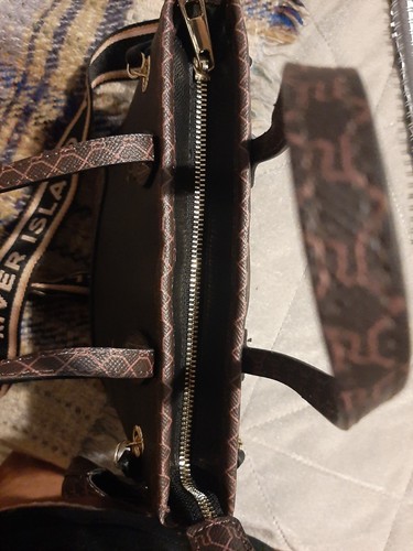 Lovely River Island Black /Brown Monogram Handbag Perfect Condition! - Picture 9 of 15