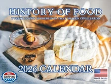 History Of Food Calendar 2026 Foodie Gift Monthly Wall Calender 1