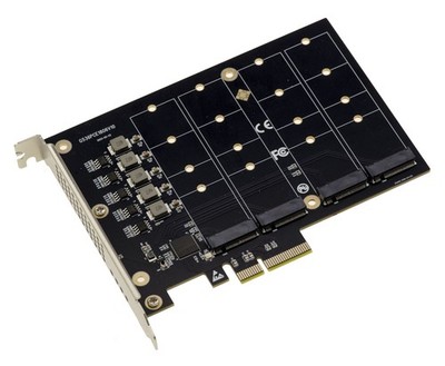 Karte Controller Pcie 3.0 x4 für 4 SSD M.2 Nvme M Key Ohne Fashion Gabel