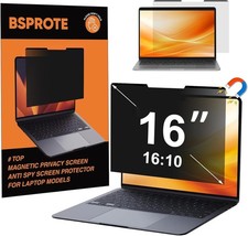 Magnetic Laptop Privacy Screen 16 Inch 16:10 Display - Removable Anti-Glare Filt