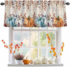 Fall Valance for Windows Autumn Pumpkin Curtains Valances Harvest Thanksgiving R