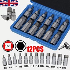 ALLEN KEY / HEX BIT SOCKET SET 12pc 1/2" Drive Metric 5mm to 22mm - H5 to H22