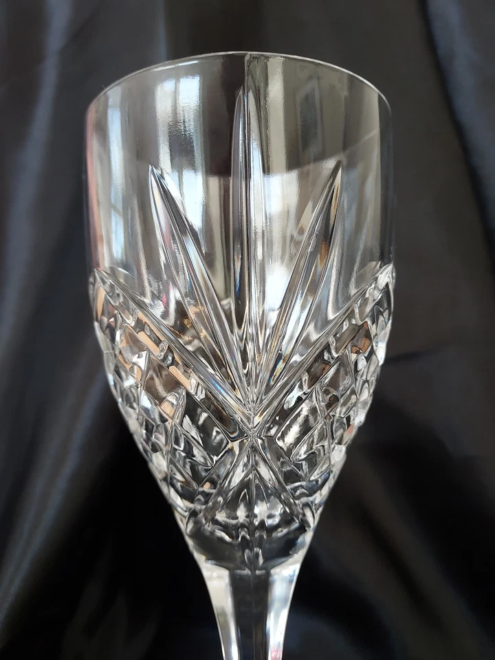 (2) ВИНТАЖНЫЕ БОКАЛЫ ДЛЯ ВИНА/ВОДЫ SHANNON «ДУБЛИН» КРИСТАЛЛ 8 дюймов - Изображение 2 из 4