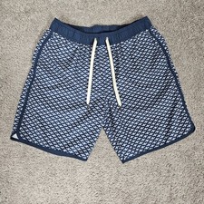 Fair Harbor Anchor Trunk Swim Shorts Men's Large Blue Lined Mist Seaview Beach