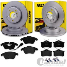 Produktbild - TEXTAR BREMSSCHEIBEN + BELÄGE VORNE + HINTEN für VW GOLF 5 6 A3 LEON OCTAVIA