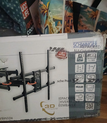 SCHWAIGER TV-Wandhalterung 3D move schwenk-/kippbar bis 75 Zoll VESA 800 schwarz