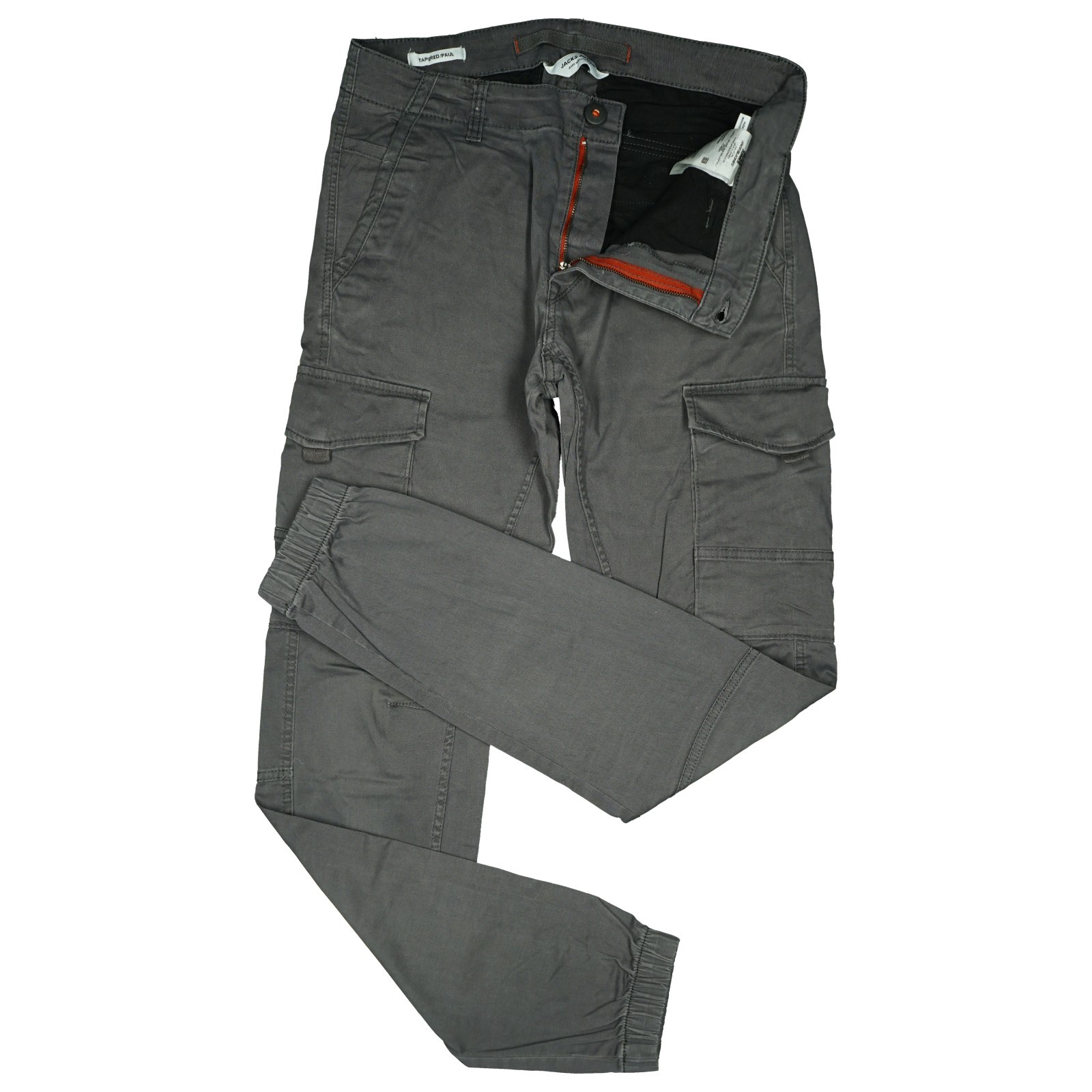 JACK & JONES W32 L34 Jeans Trousers Grey Men Stretch Paul Tapered Cargo Outdoor 48 M image 2