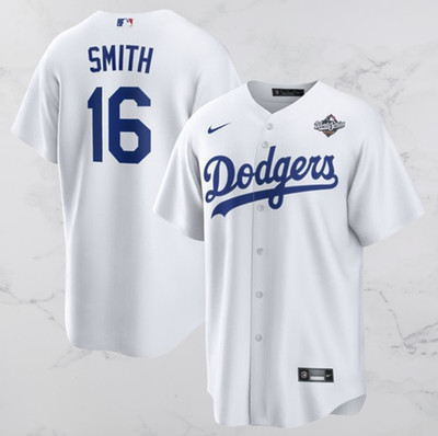 Dodgers #16 Will Smith White 2025 World Series Cool Base Stitched Jersey