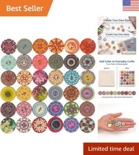 16 Stunning Styles: 100pcs Mixed Floral Wooden Buttons, 20mm for Embellishments