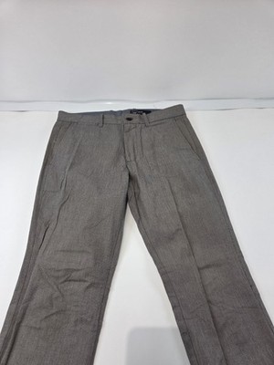 GAP Mens Dress Pants 30x30 Gray Slim Fit Flat Front Career Micro Check