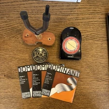 Violin Beginners Lot Seiko Metronome, Jade Rosin, Strings And Wall Hanger