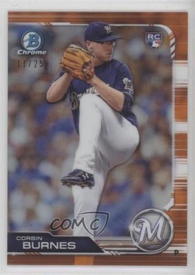 2019 Bowman Chrome Orange Refractor 11/25 Corbin Burnes #32 Rookie RC 15r3