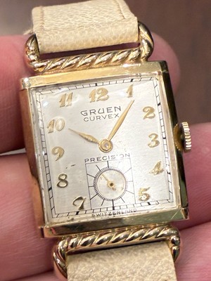 Vintage antique Art Deco GRUEN CURVEX PRECISION 10k GF mens watch