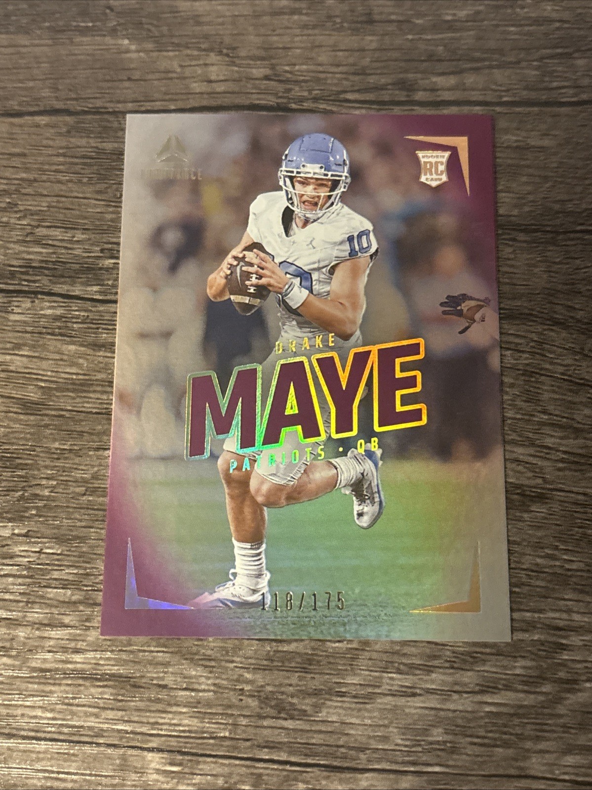 Drake Maye 2024 Panini Luminance - Rookies #177 Purple /175 (RC) Invest MVP