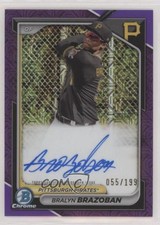 2024 Bowman Chrome Purple Refractor 55/199 Bralyn Brazoban #BMA-BB Auto 0n64