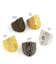 3 Blank Ring Adjustable Bezel-Raw brass-Antique Shiny Silver-Antique Bronze 3264