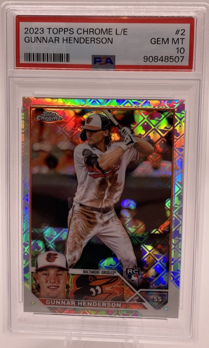 2023 Topps Chrome - Gunnar Henderson #2 X-Fractor (RC) PSA 10 - FREE Shipping